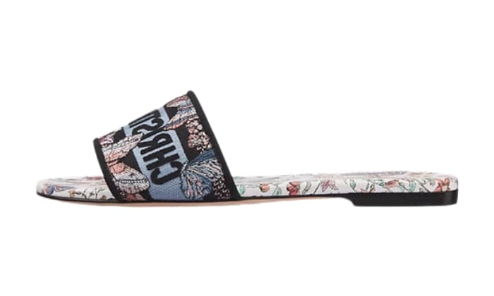 Cotone ricamato con motivo Toile de Jouy Papillon