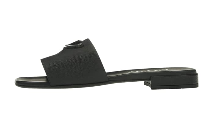 Sandali Fascia Pelle Saffiano Nera