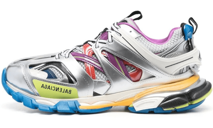 Track metallic panelled sneakers