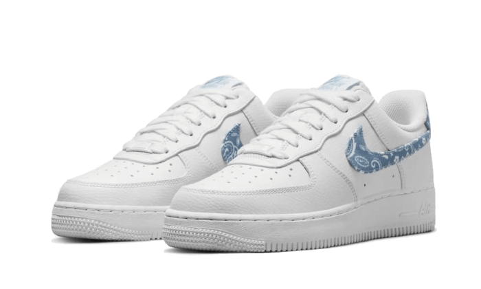 Nike 07 Essential White Worn Blue Paisley - Retro View | DripMilan Shop