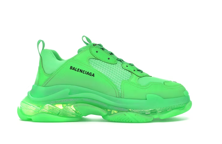 Balenciaga Triple S Neon Green Clear Sole - Retro View | DripMilan Shop