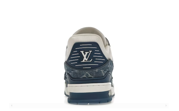 Louis Vuitton Trainer Monogram Denim White Blue miniatura 4 su DripMilan