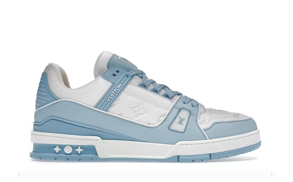 Louis Vuitton Trainer Low White Sky Blue - Retro View | DripMilan Shop