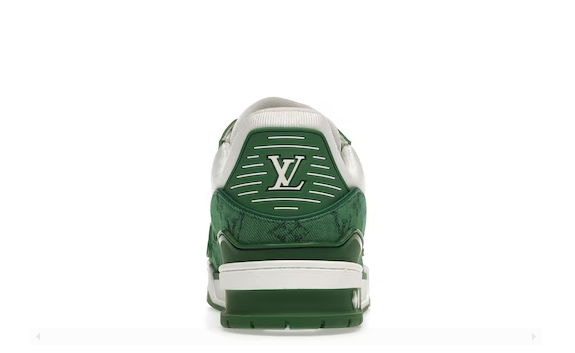 Louis Vuitton Trainer Green Monogram Denim White miniatura 4 su DripMilan