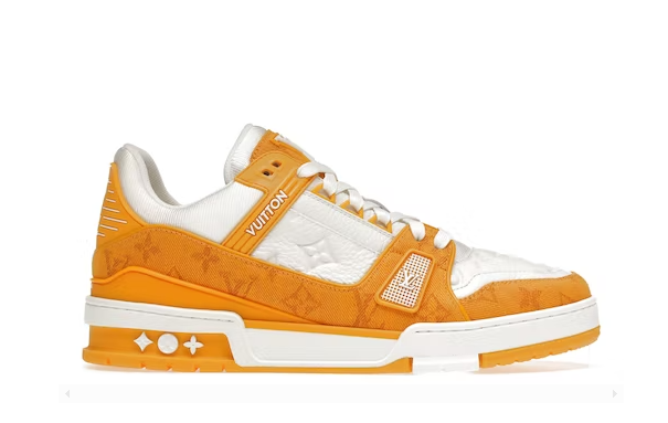 Louis Vuitton Trainer Yellow Monogram Denim White - Retro View | DripMilan Shop