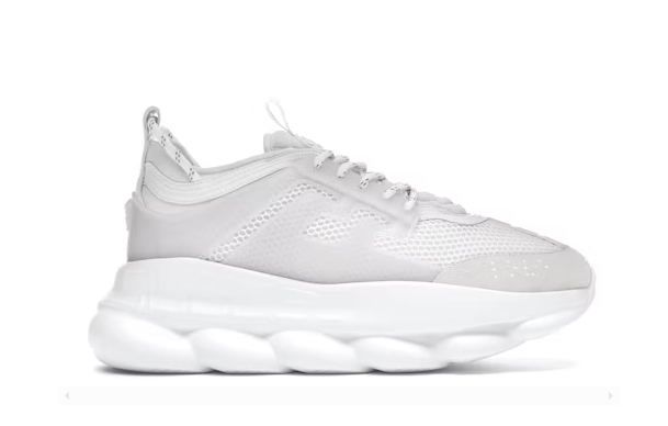 Versace Chain Reaction White Mesh Rubber Suede - Retro View | DripMilan Shop