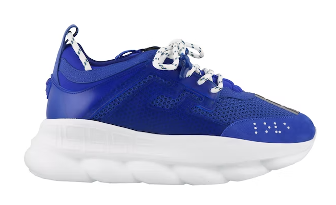 Versace Chain Reaction Blue Mesh Rubber Suede - Retro View | DripMilan Shop