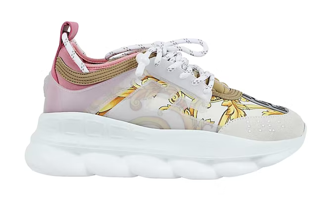 Versace Chain Reaction White Pink Yellow Barocco (W) - Retro View | DripMilan Shop