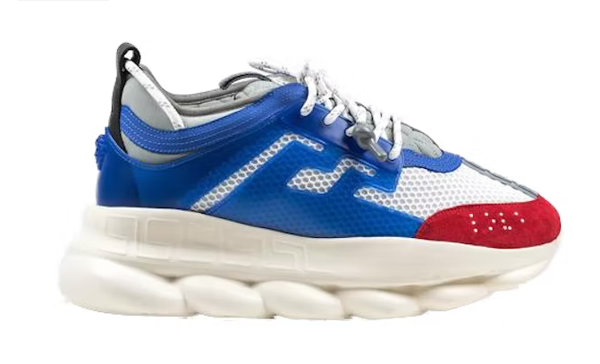 Versace Chain Reaction White Blue Red - Retro View | DripMilan Shop