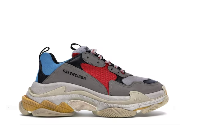 Balenciaga Triple S Grey Red Blue - Retro View | DripMilan Shop