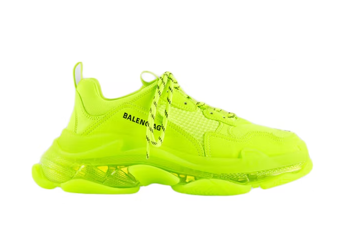 Balenciaga Triple S Clear Sole Fluo Yellow - Retro View | DripMilan Shop
