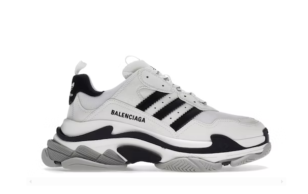 Balenciaga Triple S White Black - Retro View | DripMilan Shop