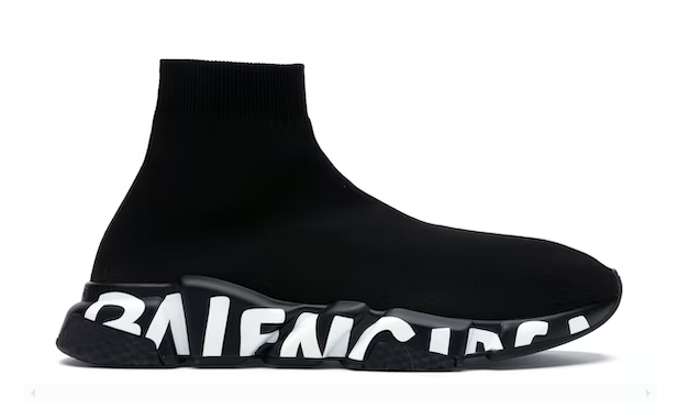 Balenciaga Speed Graffiti Trainers Black - Retro View | DripMilan Shop