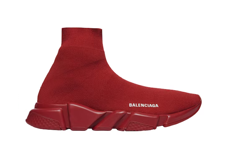 Balenciaga Speed Trainer Burgundy - Retro View | DripMilan Shop