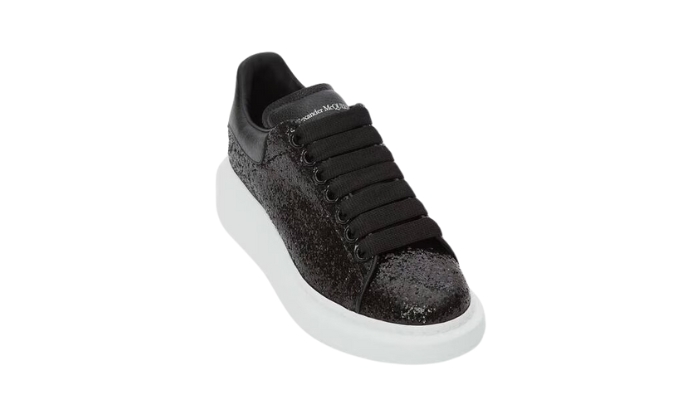 Alexander McQueen Women’s Glitter Oversized Sneaker in Black - Retro View | DripMilan Shop
