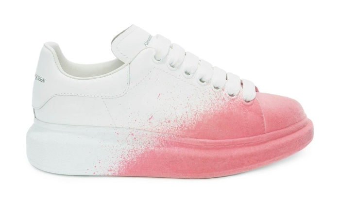 Alexander McQueen Oversize Bianco Rosa Velvet Spray (donna) - Retro View | DripMilan Shop
