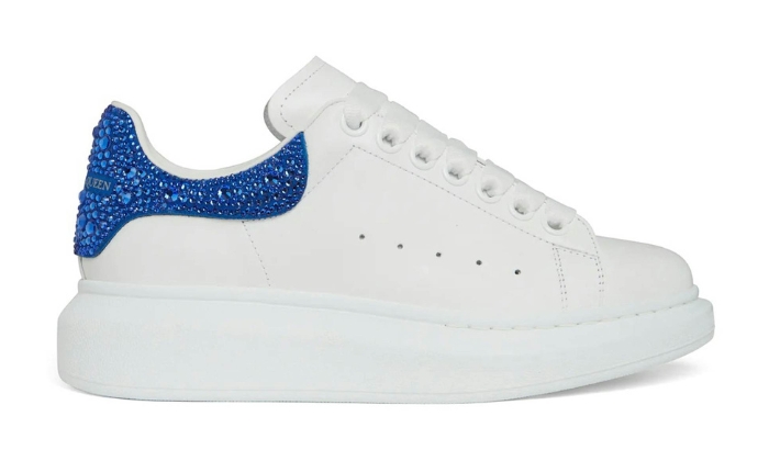Alexander McQueen Oversize Bianco Oltremare Crystal (donna) - Retro View | DripMilan Shop