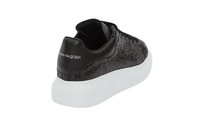 Alexander McQueen Women’s Glitter Oversized Sneaker in Black miniatura 3 su DripMilan