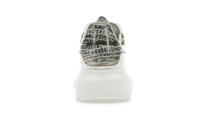 Alexander McQueen Oversized bianco argento coccodrillo miniatura 4 su DripMilan