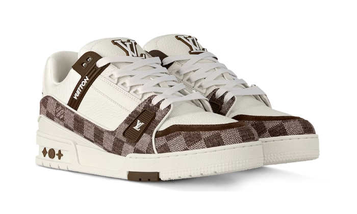Louis Vuitton Trainer White & Brown Damier miniatura 4 su DripMilan