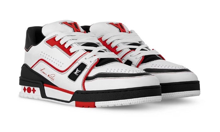 Louis Vuitton Trainer White Red Black miniatura 4 su DripMilan