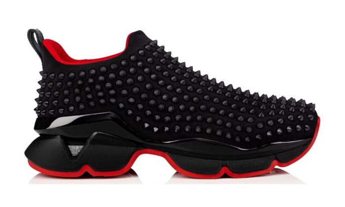 Christian Louboutin Spike Calzino Nero Rosso - Retro View | DripMilan Shop
