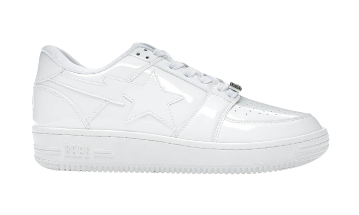 Bapesta Patent White - Retro View | DripMilan Shop