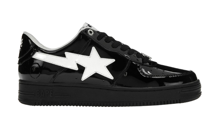 Bapesta Black Patent - Retro View | DripMilan Shop