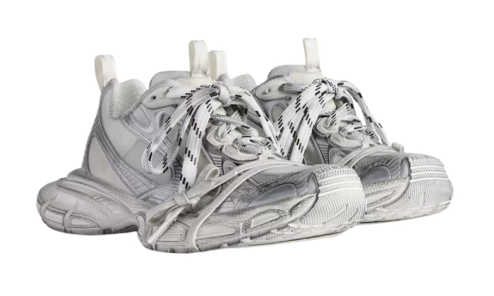 Balenciaga Mesh Trainers in White/silver miniatura 3 su DripMilan