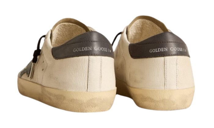Golden Goose Super-Star stella in denim e talloncino in pelle grigia miniatura 3 su DripMilan