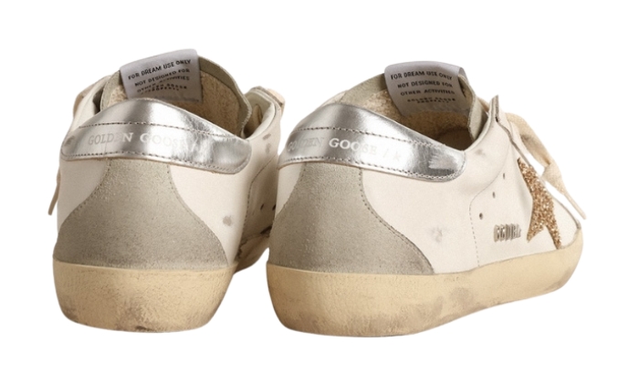 Golden Goose Super-Star gold glitter star and ice suede inserts miniatura 3 su DripMilan