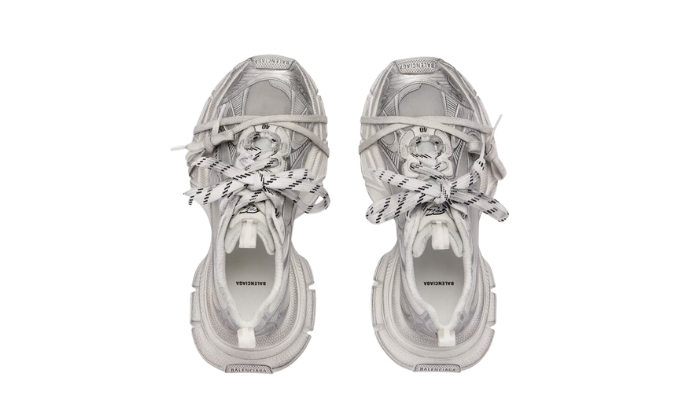 Balenciaga Mesh Trainers in White/silver miniatura 4 su DripMilan