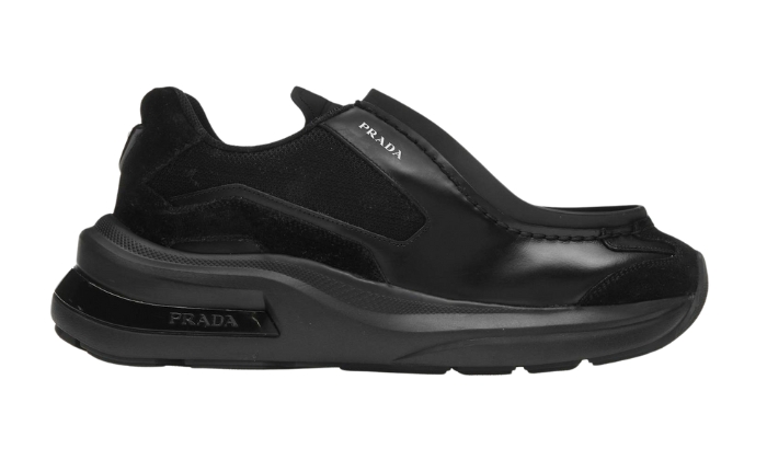Prada Brushed Leather Sneakers Bike Fabric Suede - Retro View | DripMilan Shop