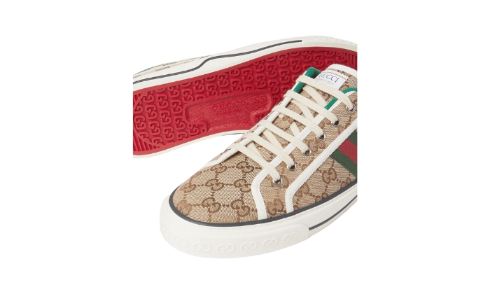 GUCCI Sneakers in tela jacquard con logo rifinito miniatura 4 su DripMilan