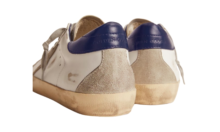 Golden Goose Super-Star con stella in suede e tallone blu miniatura 4 su DripMilan