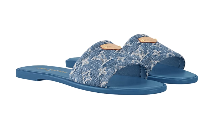 Ciabatte Lily Mules Bassi Blu - Retro View | DripMilan Shop