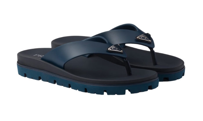 Ciabatte Infradito in Gomma Blu Navy - Retro View | DripMilan Shop