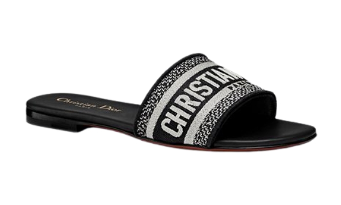 Ciabatte Cotone ricamato nero - Retro View | DripMilan Shop