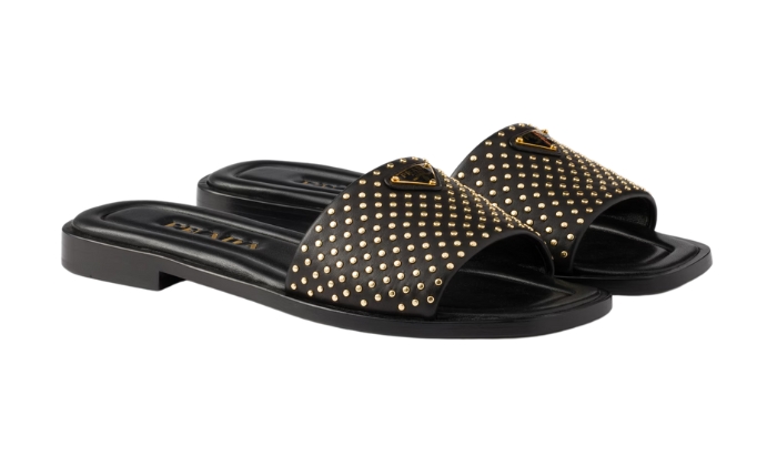 Ciabatte Ciabatte Pelle Nappa Con Borchie - Retro View | DripMilan Shop