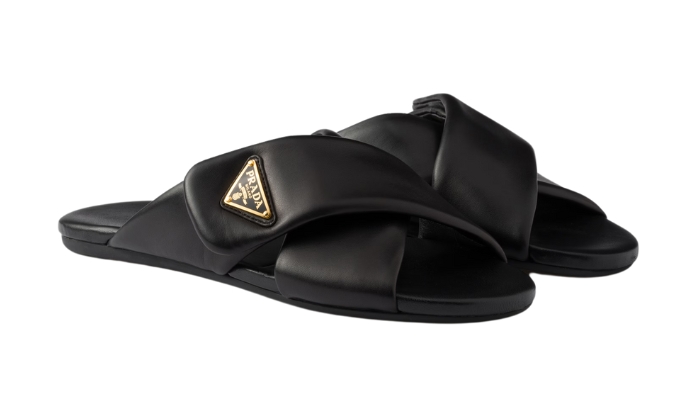 Ciabatte Ciabatte Pelle Nappa Nero - Retro View | DripMilan Shop