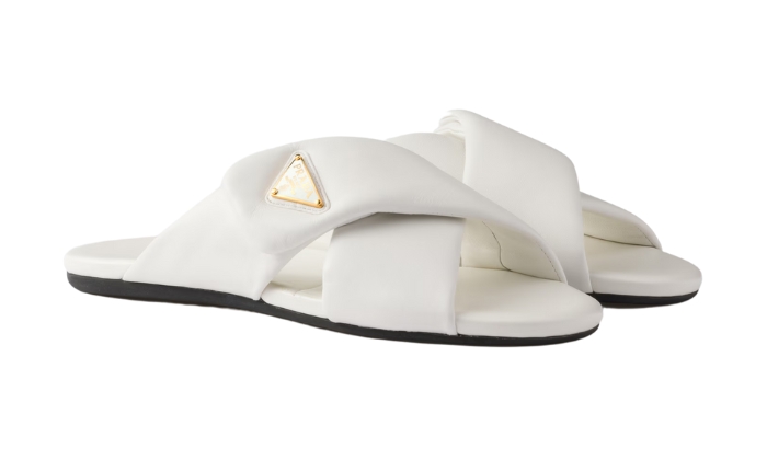 Ciabatte Ciabatte Pelle Nappa Bianco - Retro View | DripMilan Shop