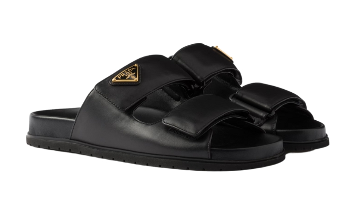 Ciabatte Ciabatte In Pelle Nere - Retro View | DripMilan Shop