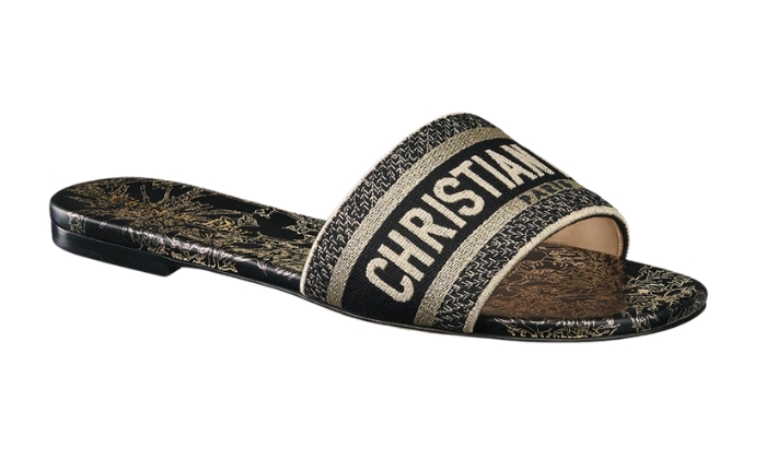 Ciabatte Cotone ricamato con filo metallizzato e motivo - Retro View | DripMilan Shop