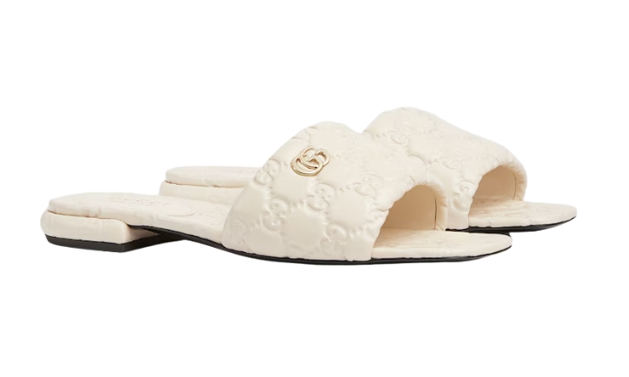 Ciabatte Ciabatta Color Avorio Con Doppia G - Retro View | DripMilan Shop