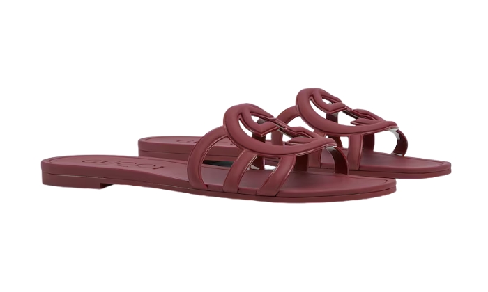 Ciabatte Ciabatta Con Logo G Intrecciate Rossa - Retro View | DripMilan Shop
