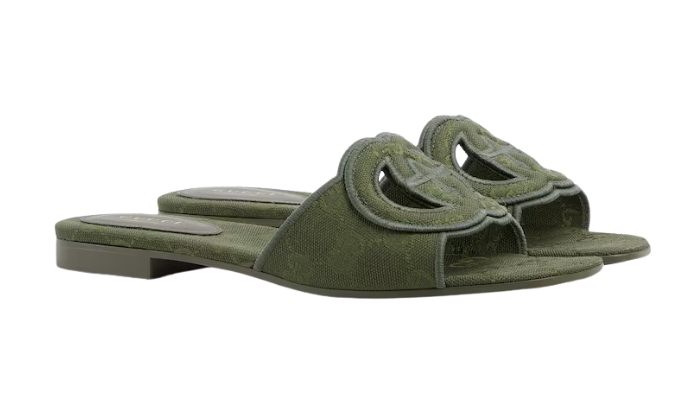 Ciabatte Ciabatta Con Logo G Intrecciate Verde - Retro View | DripMilan Shop
