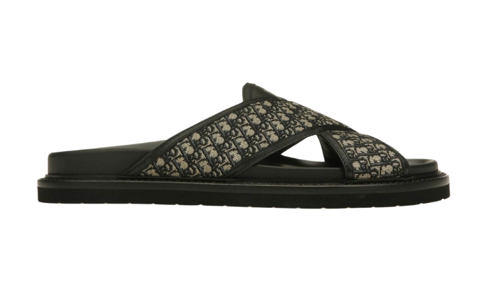 Ciabatte Sandali Aqua Oblique Blu navy Nero - Retro View | DripMilan Shop