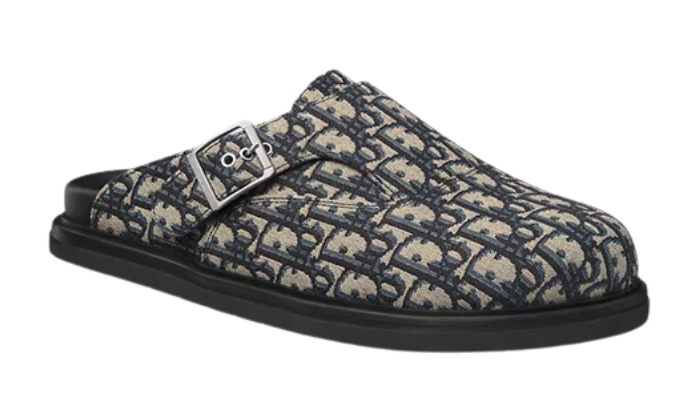 Ciabatte Sabot Aqua Jacquard Oblique beige e nero - Retro View | DripMilan Shop