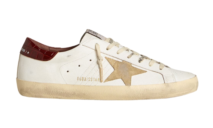 Golden Goose Super-Star Red croc-print leather heel tab - Retro View | DripMilan Shop