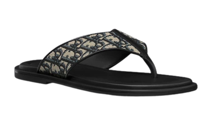 Ciabatte Sandalo infradito Alias Jacquard Oblique beige e nero - Retro View | DripMilan Shop